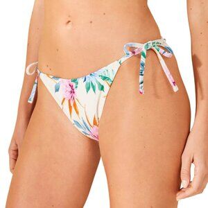 Women's Low-Rise Side-Tie Bikini Bottom - Multi Tropical Print - Size: Small 4/6